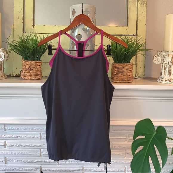 Fabletics Norwalk Navy & Purple Racerback Active Tank with Sports Bra Size Small - Picture 3 of 5